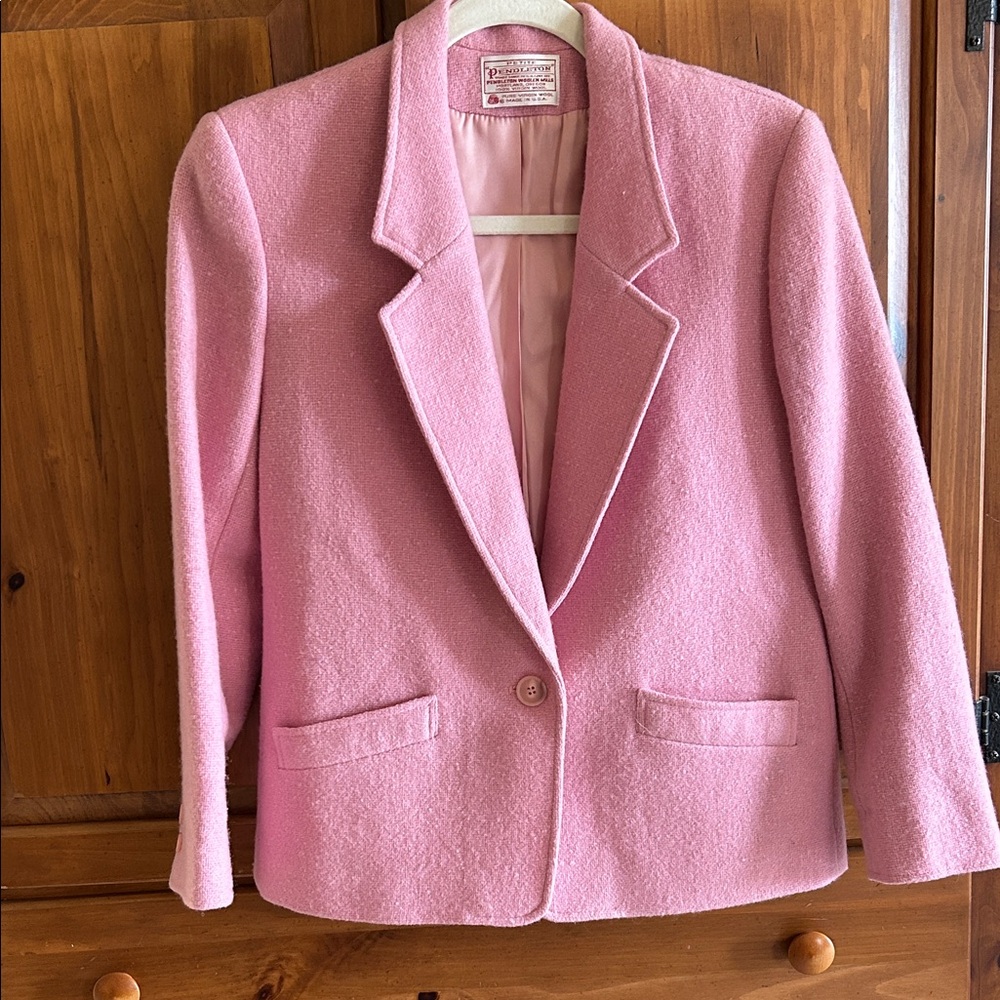 Pendleton Soft Pink Wool Blazer - image 1